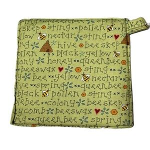Green Bee-Themed Pot Holder
